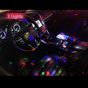 Multi Color USB LED Carro Interior  Kit Luz Atmosférico